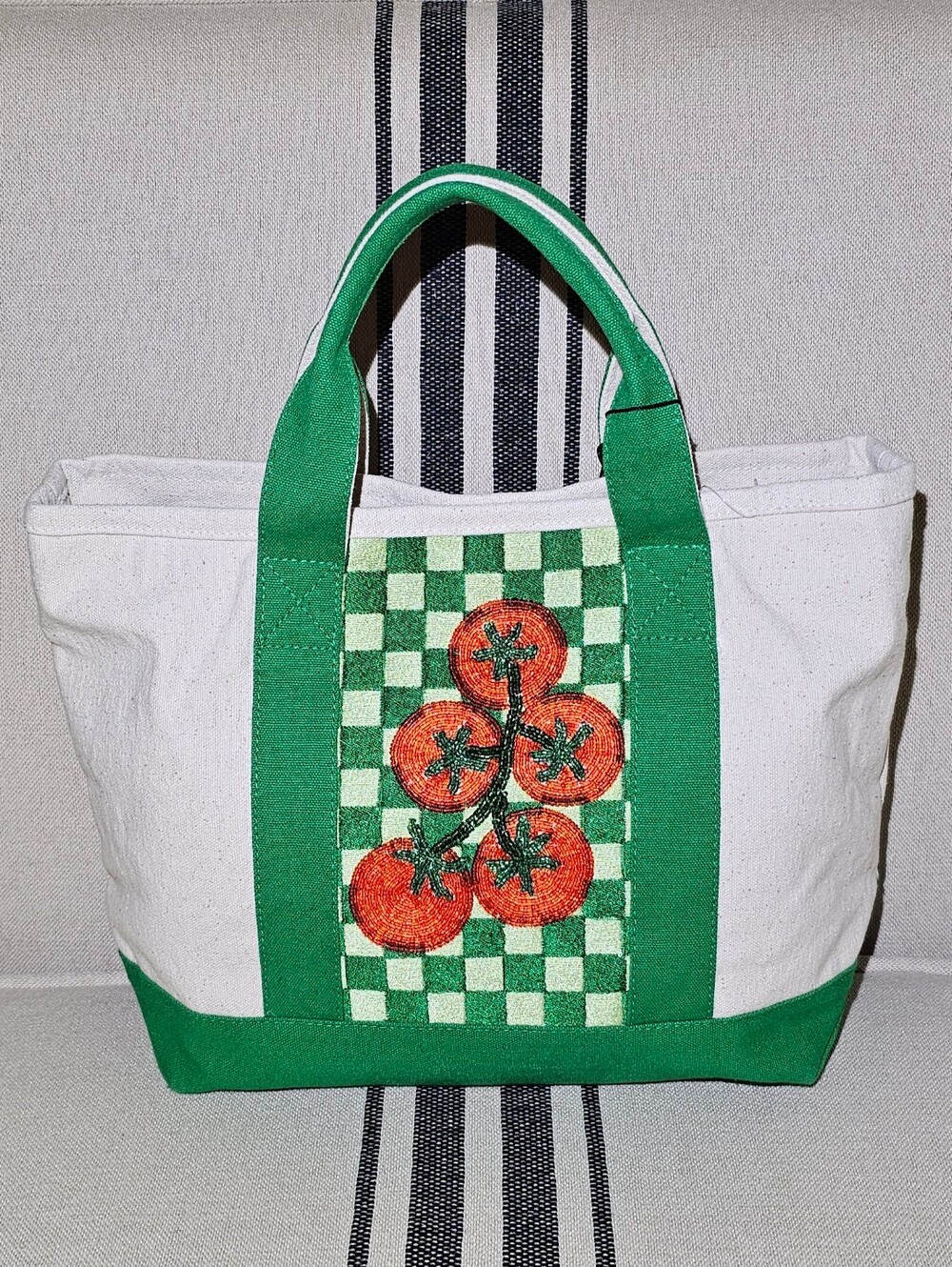 America & Beyond Beaded Tomato Small Boat Tote